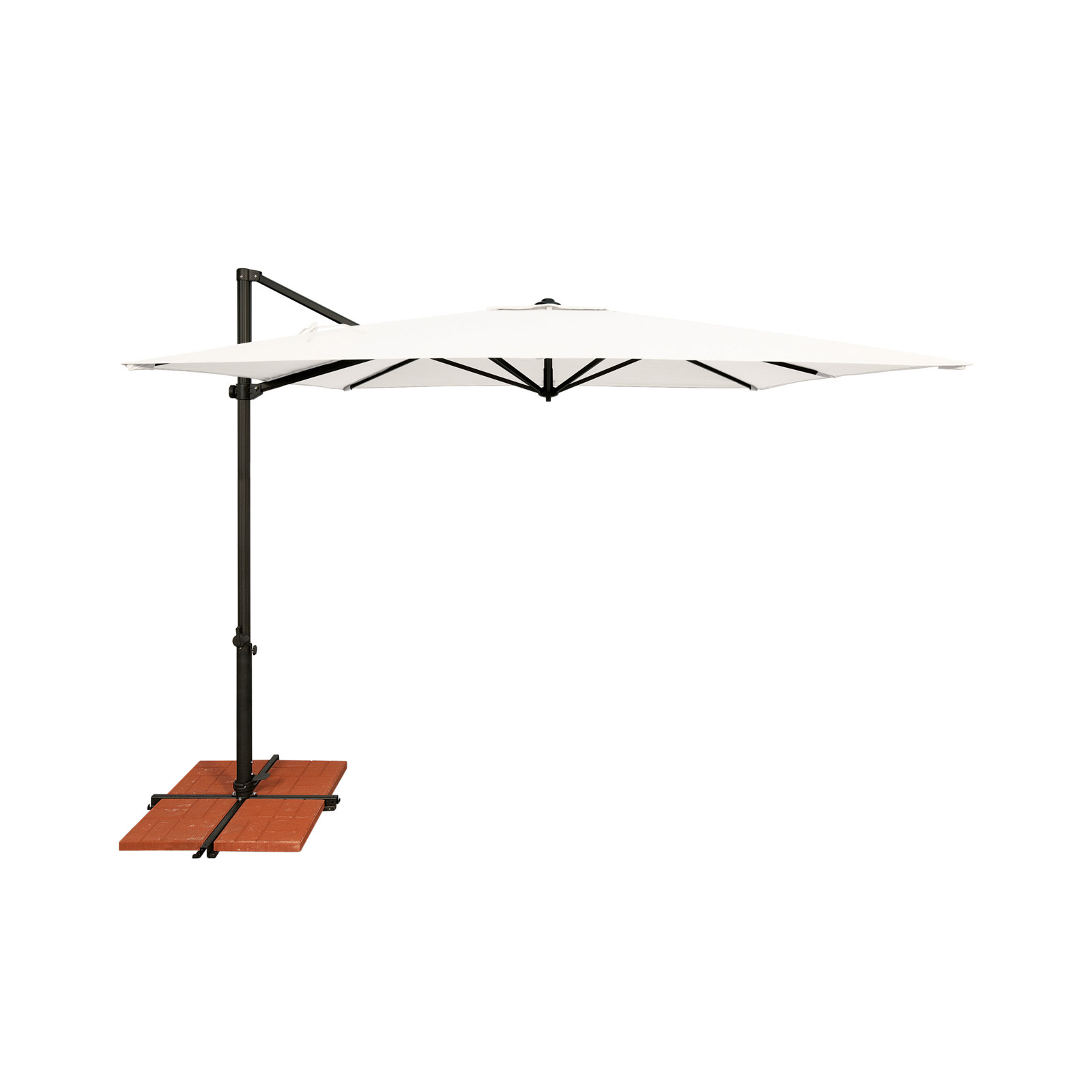 Cora 8.6' Sunbrella® Cantilever Umbrella, Black, White