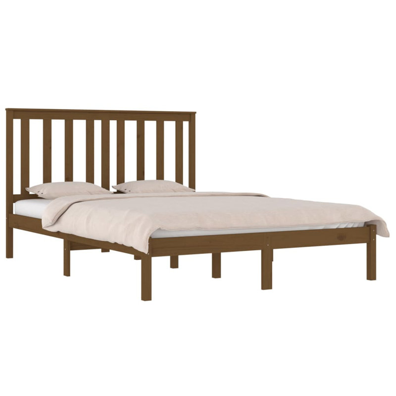 Bed Frame Solid Wood, natural, Double (4'6)