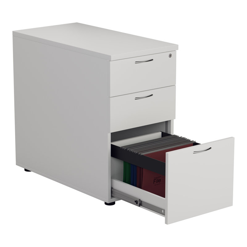 Buariki 40.4cm Wide 3 -Drawer Solid Wood File Cabinet, White