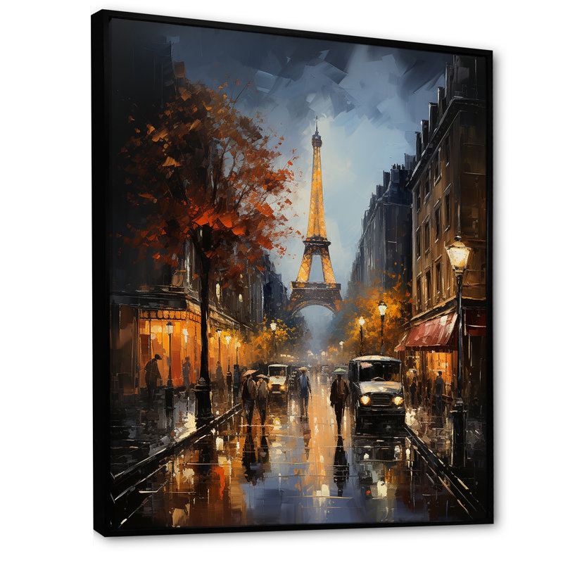 Boulevards de la Tour Eiffel, impression sur toile, H 32 po x l 16 po x P 1 po, Cadre flottant noir