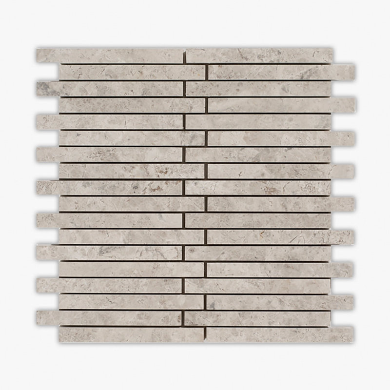 Galaxy Silver Honed 5/8x6 Offset Limestone Mosaic