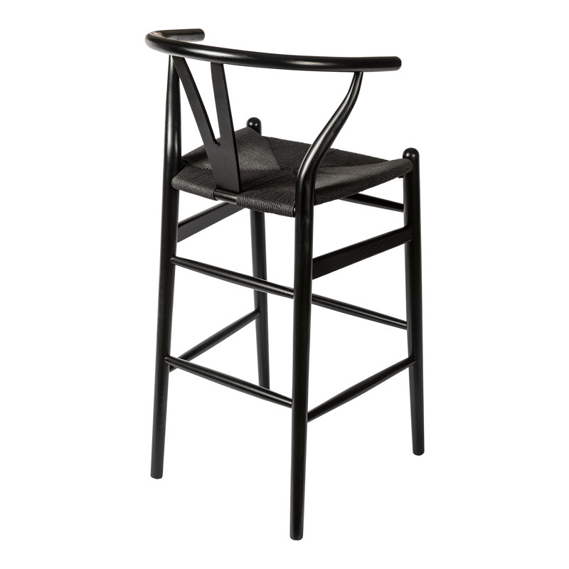 Etta Solid Wood Bar & Counter Stool, Counter Stool (25.75" Seat Height), Black/Black