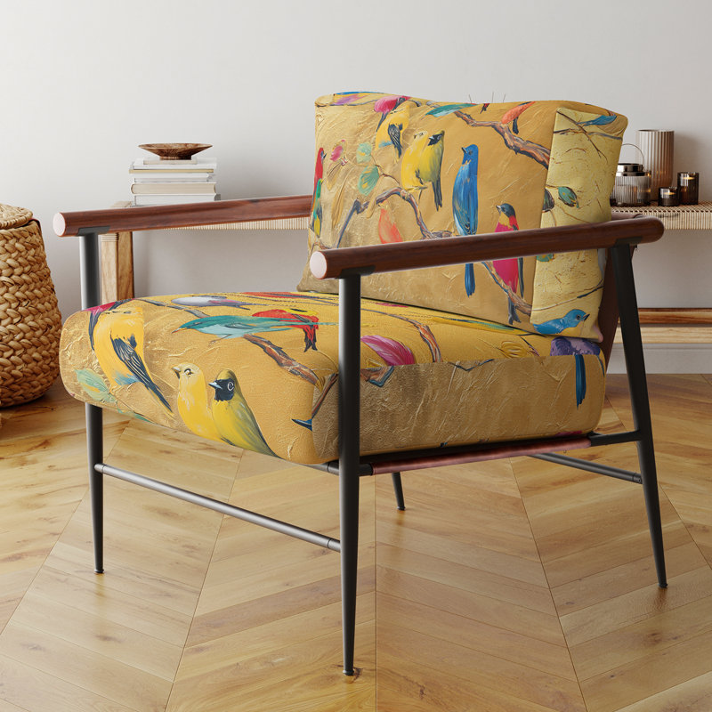 Chaise avec accoudoirs rembourrée Mailer, Noir, noir, noir, noir