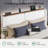 Upholstered Platform Bed With Led Lights & Charging Station, White-748057093-752900947