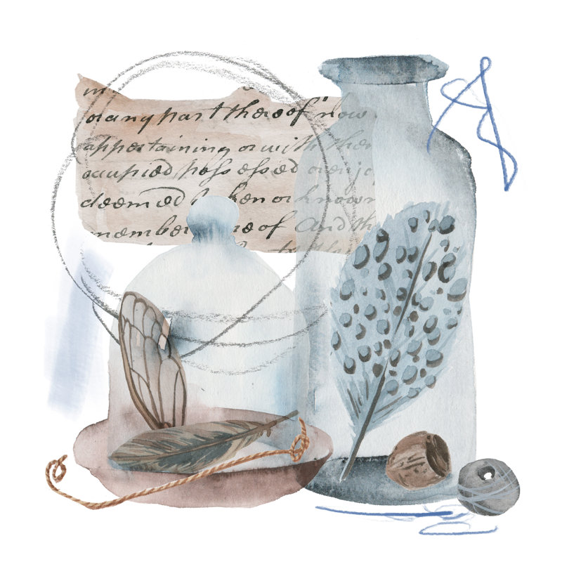 Message in a Bottle II 1 Piece Wrapped Canvas Wall Art, 91cm H x 91cm W