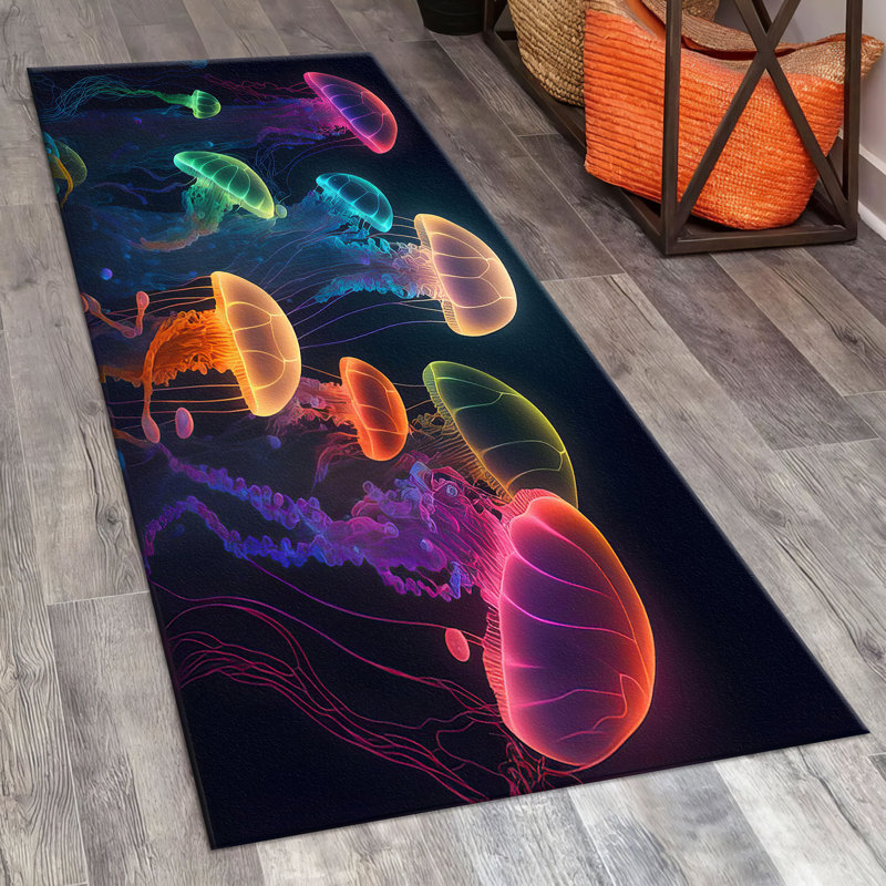 Modern Abstract Printed Rug with Soft Pile and Intricate Geometric Design for a Stylish Addition to Your Living Room or Bedroom Decor