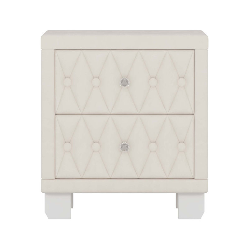 Nightstands Set of 2 with Charging Station, Smart Night Light, and Storage Cabinet, Modern Bedside Tables for Bedroom, White