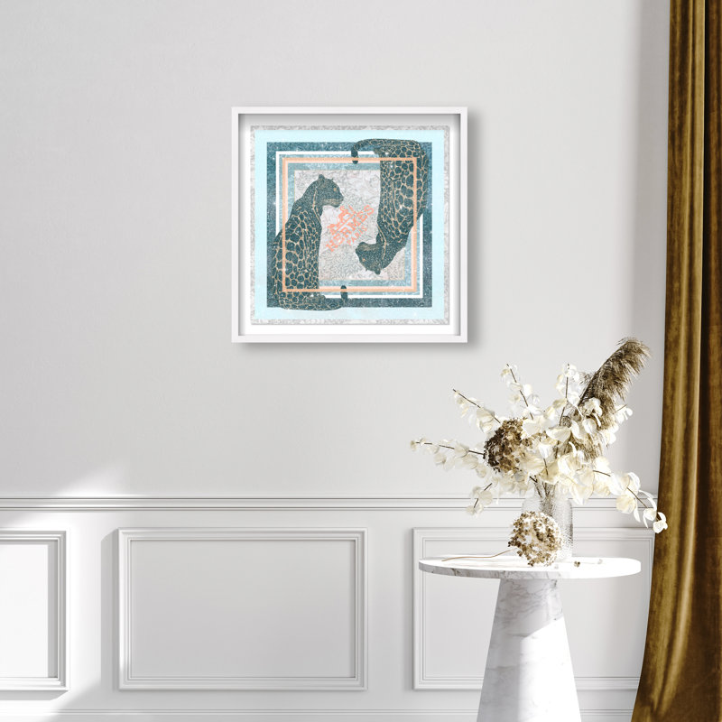 Dual Paris Cheetah Shadowbox Animals Print by Oliver Gal, Black Frame, 12 x 12, 25.5"H x 25.5"W, White Frame