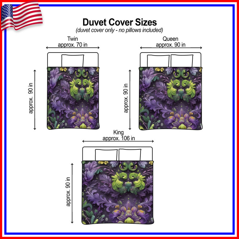 Intricate Floral Motif Duvet Covers, Twin