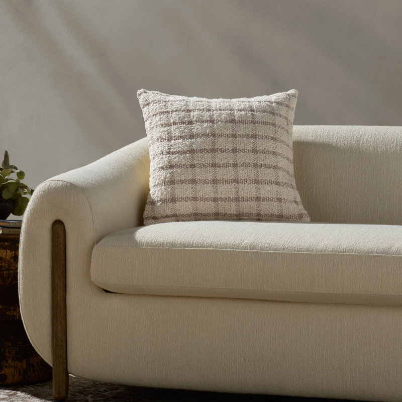 Magnolia Home by Joanna Gaines x Loloi Erin Accent Pillow, Square 18", Ivory, Down / Feather