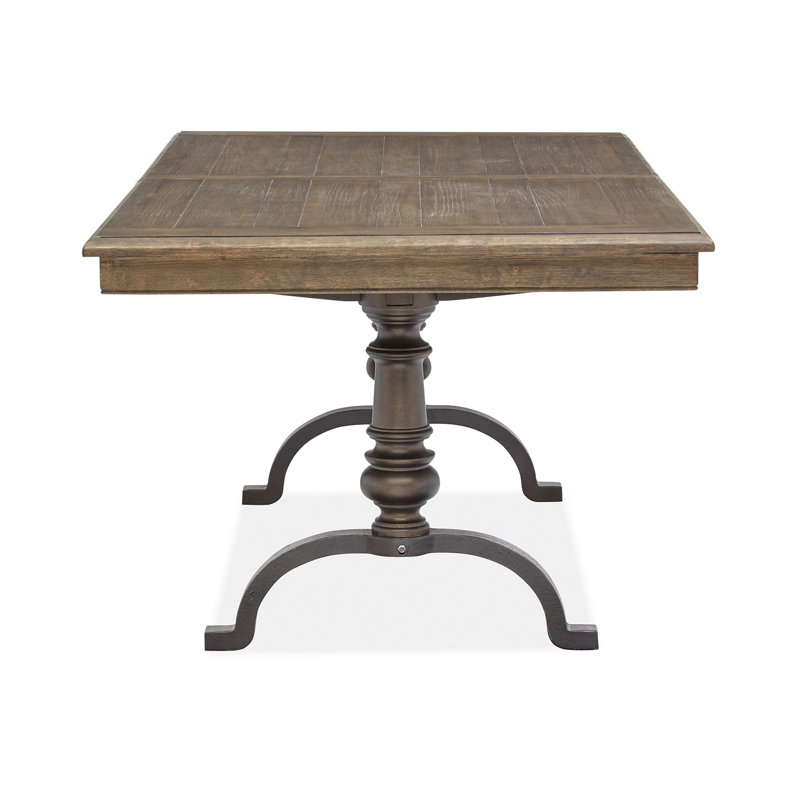 Extendable Rectangular Dining Table With 2 Benches, 3 Pieces: Table, 2 Benches