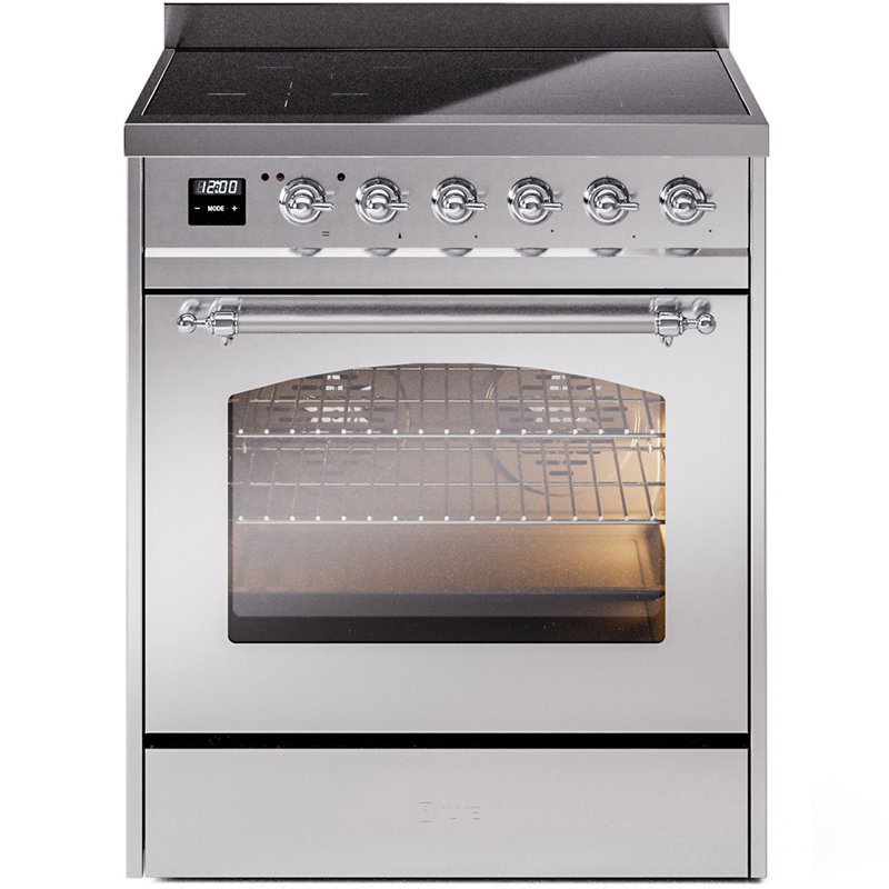 ILVE Nostalgie II 30 in Induction Range, Stainless Steel/Chrome