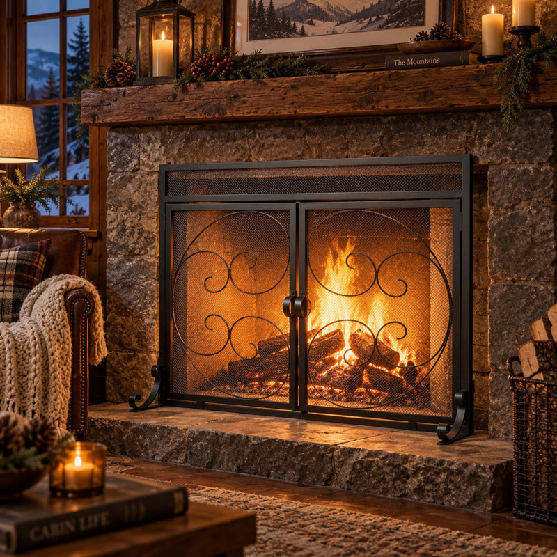 1 Panel Fireplace Screen