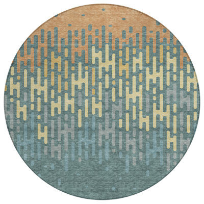 Machine Washable Indoor/Outdoor Chantille ACN2567 Abstract Rug