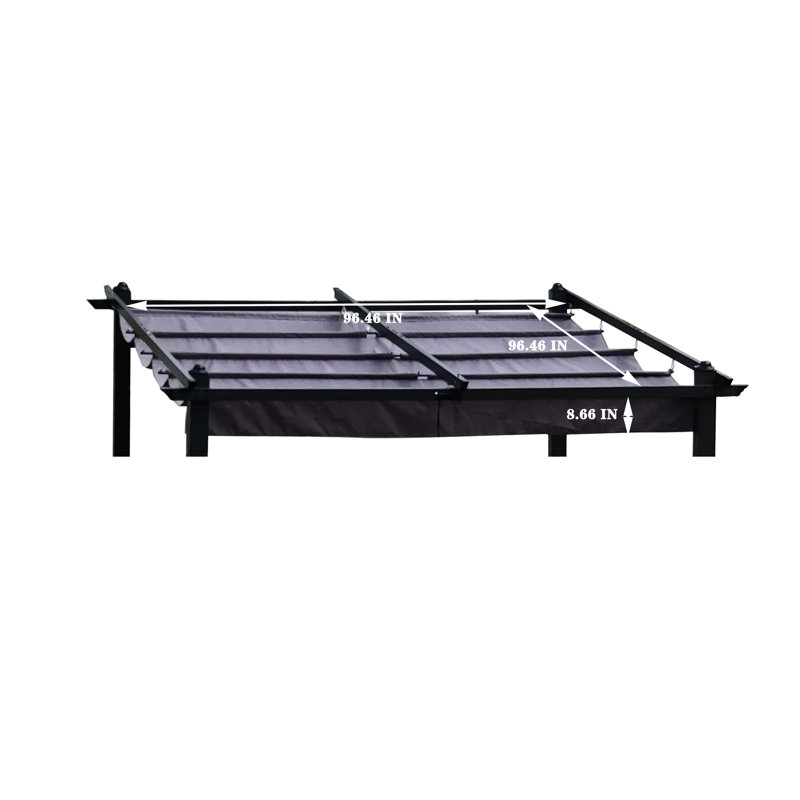 Auvent de remplacement pour pergola de terrasse extérieure de 10 pi x 10 pi - bloquant, hydrofuge, facile à installer, housse grise, résistant au soleil, installation sans effort,