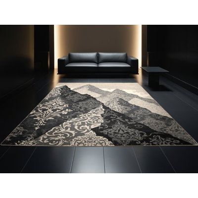 Tapis damassé classique Panameno lavable à la machine - Reliure beige