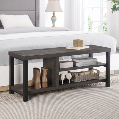 43.3" Modern Wood Storage Bench