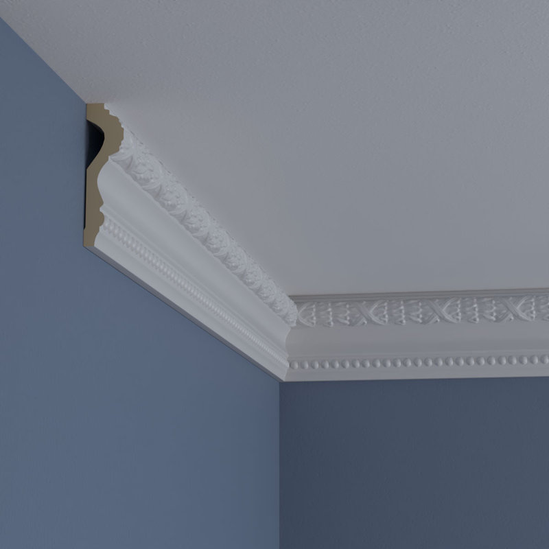 Primed Polyurethane Dublin Leaves Crown Moulding 94.5"
