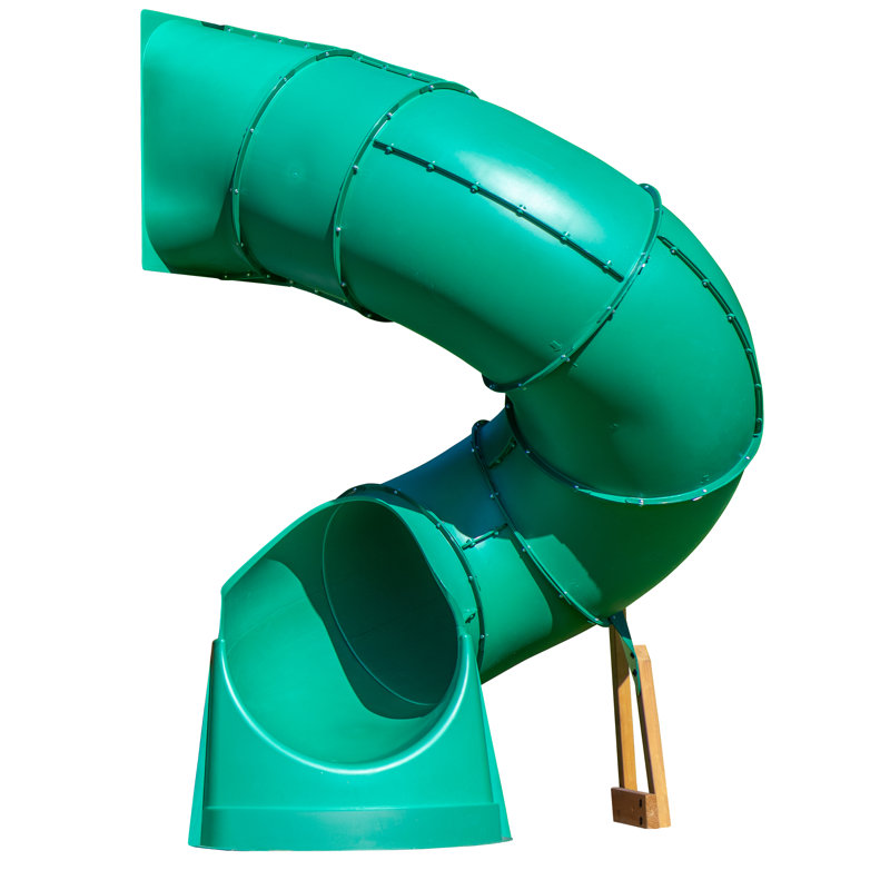 Green High-Density Polyethylene Spiral Tube Slide for 5' Deck