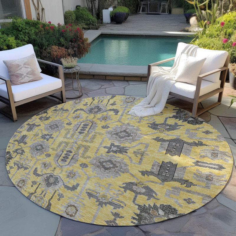 Tapis intérieur / extérieur Alta avec envers antidérapant, Rond 8 pi