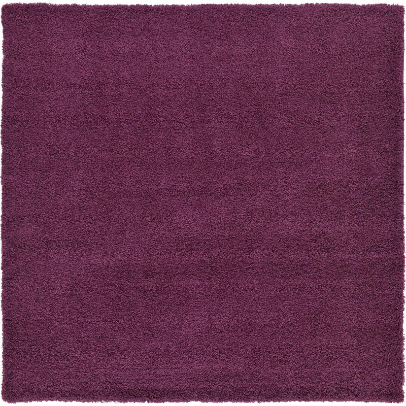Tapis mauve aubergine Capwell, Carré 7 pi 10 po