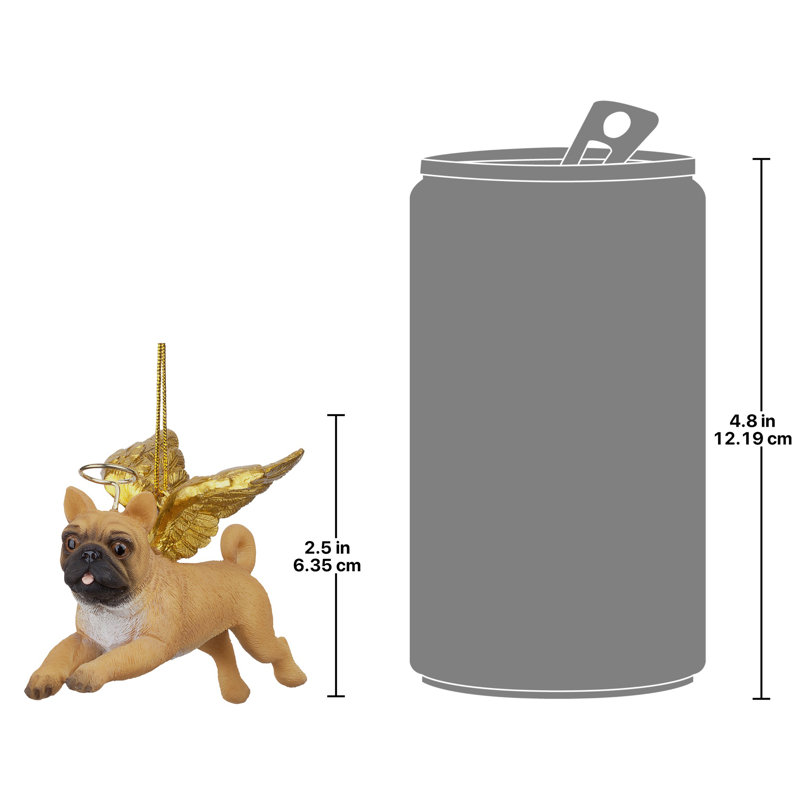 Ornement en forme d'ange pour chien «Honor the Pooch Pug»