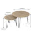 Table basse gigogne ronde 2, 27,27 po, métal, bois, salon, couleur brune 27,27 po sur 2, fabrication. Multifonctionnel pour la chambre à coucher, le bureau.
