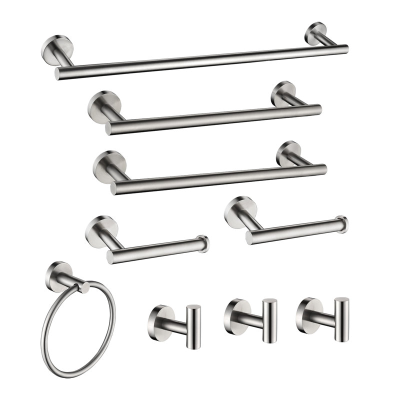 9 - Piece Bathroom Hardware Set, Brushed Nickel