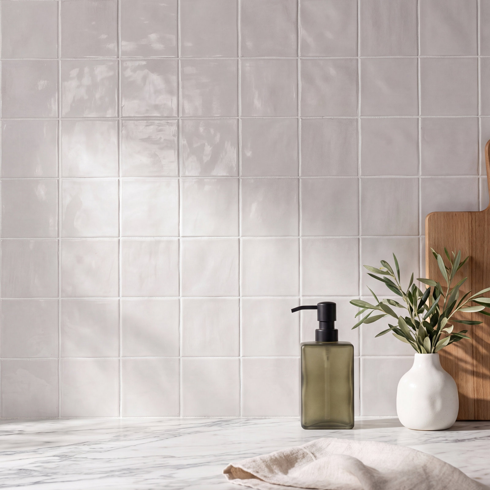 Renzo Ceramic Wall Tile, Dove