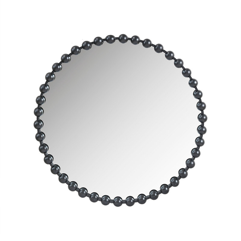 Miroir mural rond 36 po, Noir