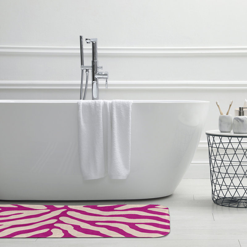 Tapis de bain Flora and Fauna, L 21 po x L 34 po, Rose