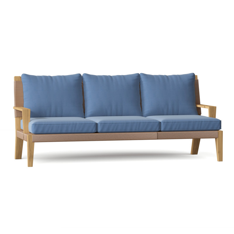 Hadley Outdoor 3 - Seat Patio Sofa, Hadley Natural Rope, Perigold Play Cameo