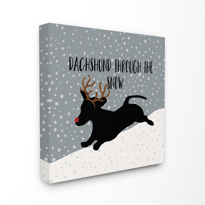 " Delightful Holiday Dachshund Through The Snow Silhouette "
