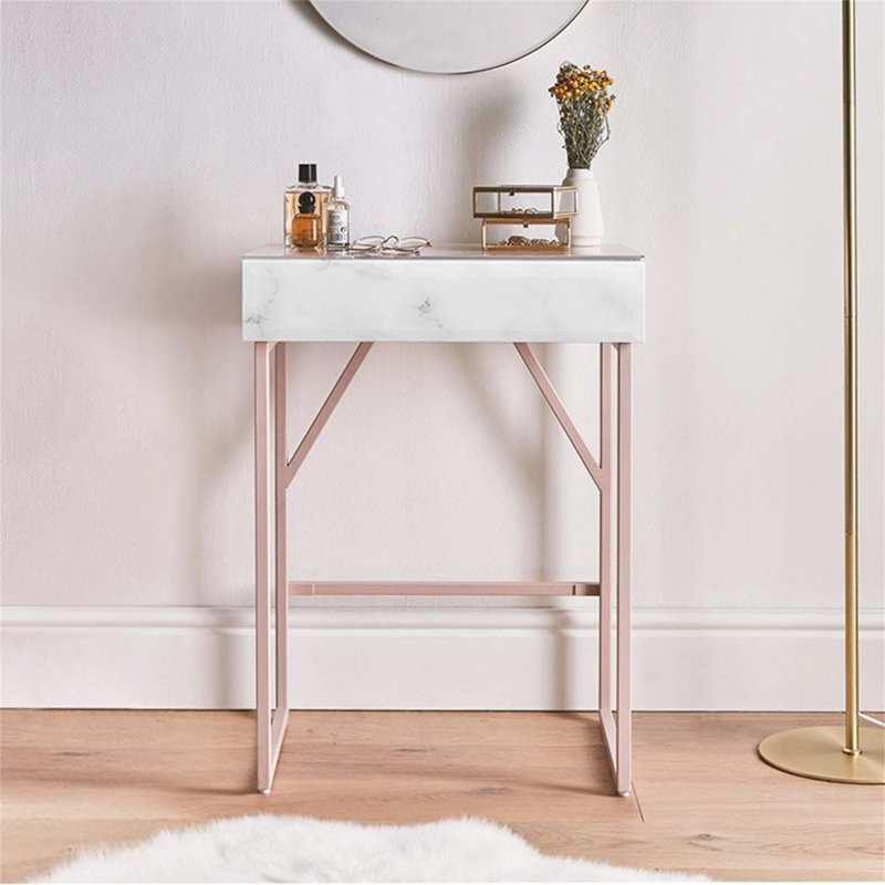 Table de chevet Ayansh, Rose/Blanc