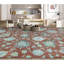 Wool Floral Area Rug in Rust/Blue