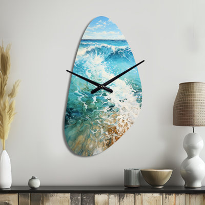 Horloge murale plage en métal Oceanic Rhythms