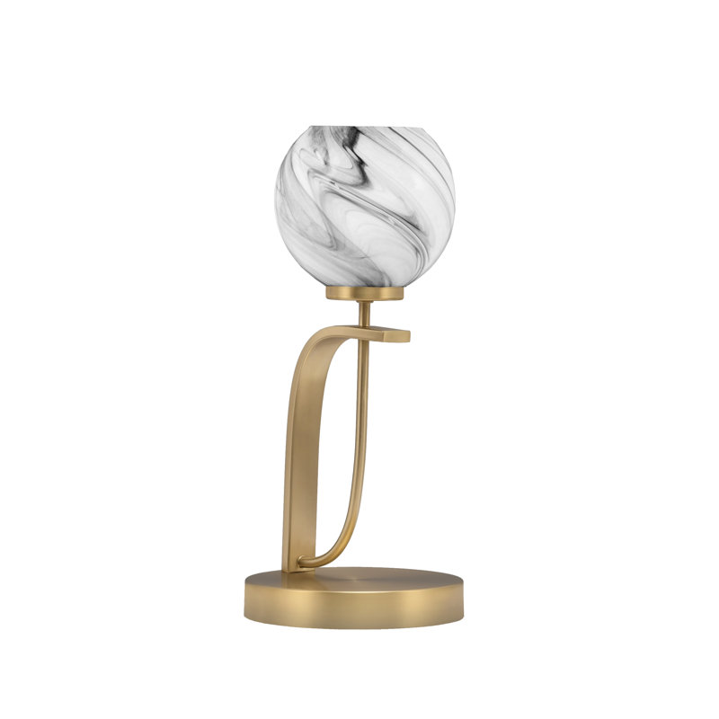 Lampe d'appoint Cavella avec verre tourbillon onyx de 5,75 po, Laiton New Age