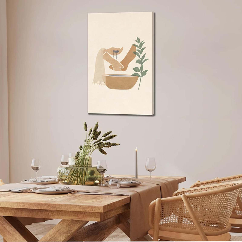 Christian Jesus Canvas Wall Art Boho Religious Bible Story Jesus Washed The Feet Of His Disciples Picture Wall Decor Poster Painting Print For Bedroom Living Room Bathroom Decoration