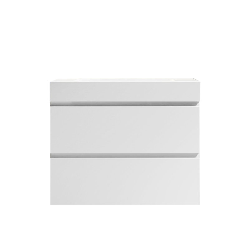 Dessus de meuble-lavabo simple en plastique 29,9 po avec trous de robinet d'évier Marten