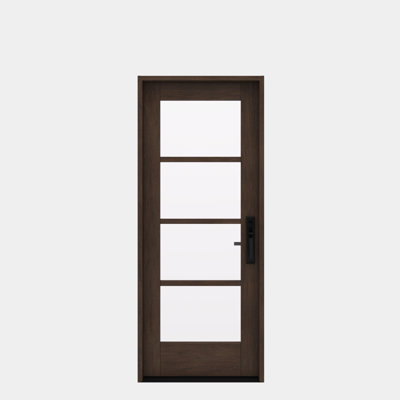 G10402-SW-80 | Porte simple 80 po, extérieur pré-monté RTA, SDL 4 Lite, bois d'acajou brut