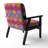Multicolor Ethnic Patchwork - Upholstered Patterned Accent Arm Chair