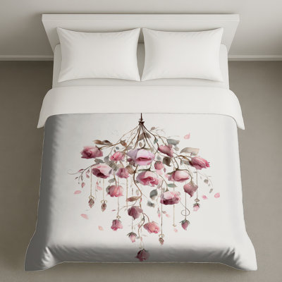 Housses de couette aquarelle roses roses