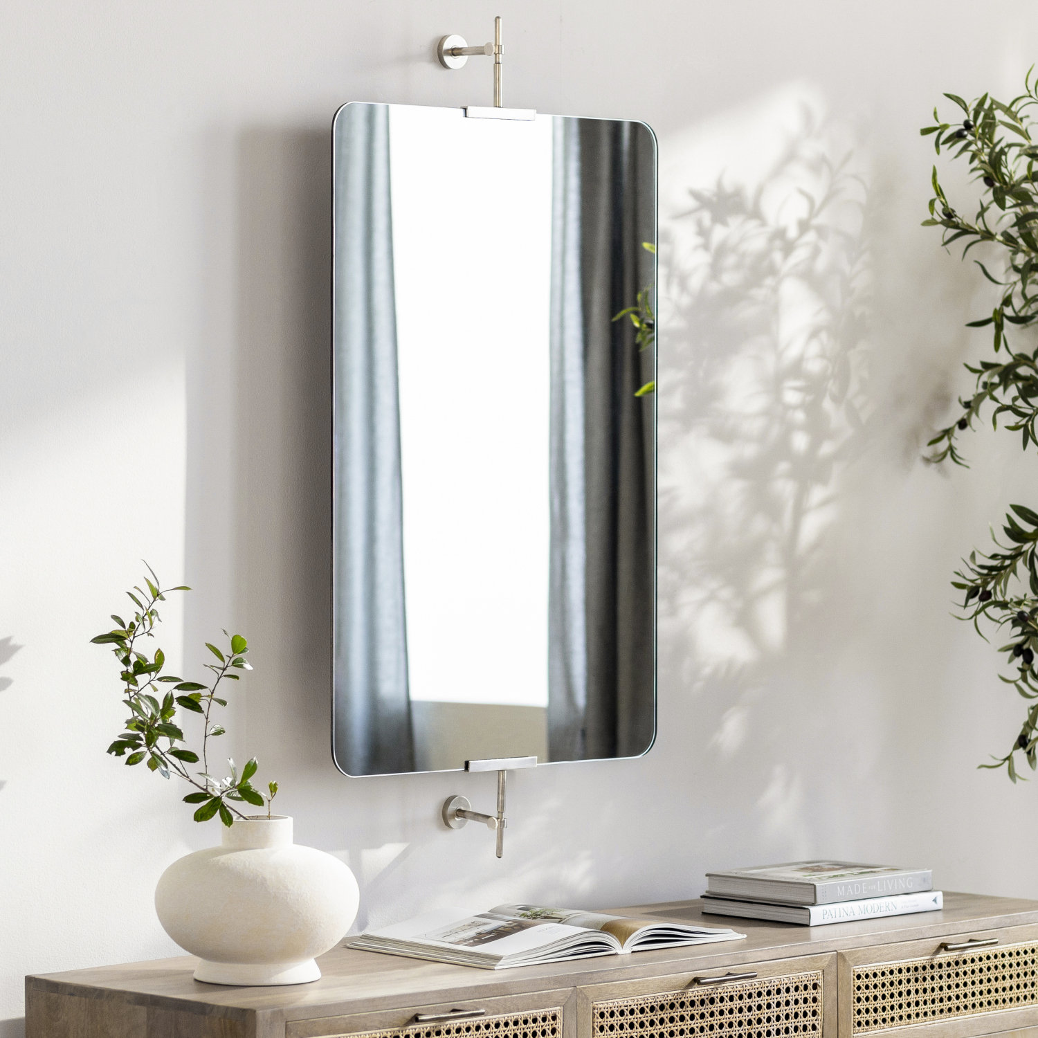 Guava 29" Accent Mirror, 46" x 24", Silver