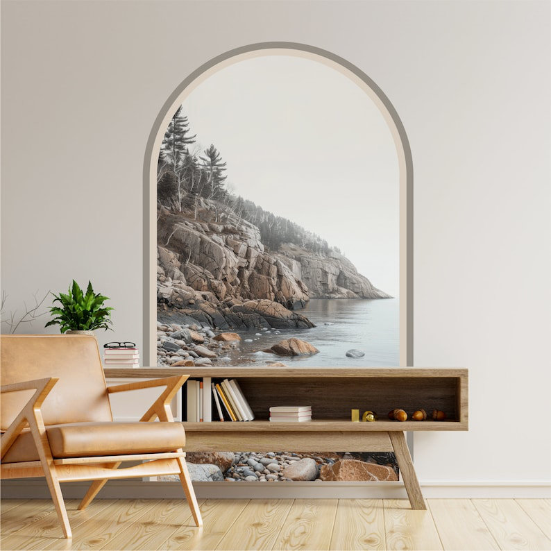 Acadia National Park Peel and Stick Decal, Mountains Wall Art, Removable Mural ART TERRITORY Overall 