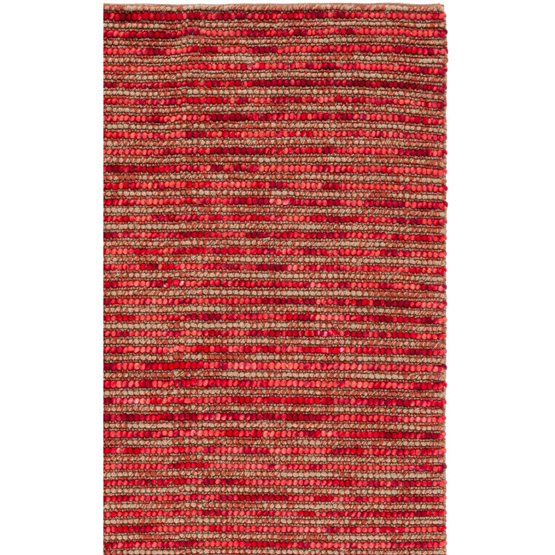 Ferrera Handmade Flatweave Area Rug in Red, Rectangle 3' x 5'
