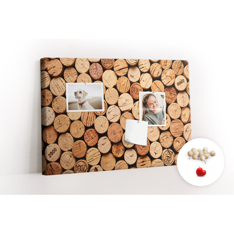 Wall Mounted cork board with print home decor pin board for wall for office bulletin board ideas Wood wine corks