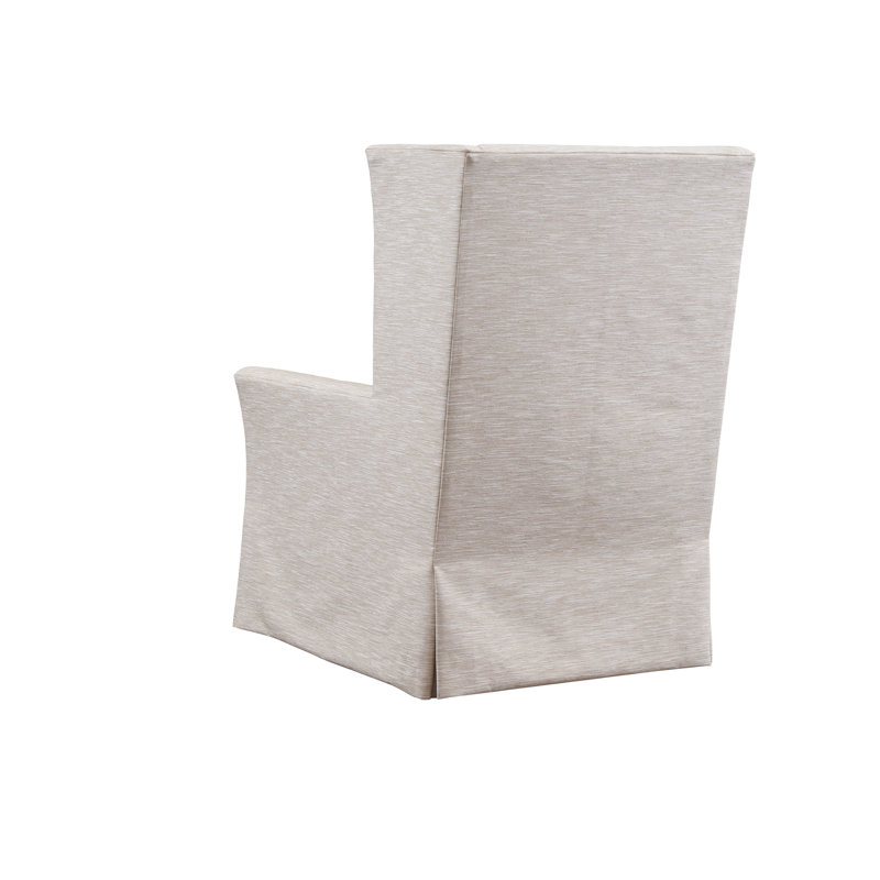Newport Elegance White Slipcovered Wingback Chair by Barclay