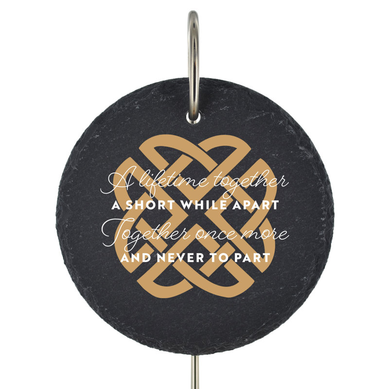 Bonyu Celtic Knot Never to Part Circle Slate Marker Memorial Plaque