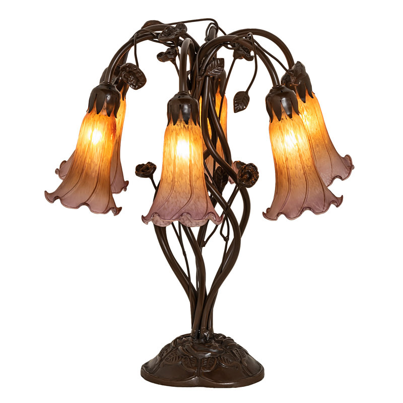 Lampe de table 18 "H Lily Lily 18", Ambre / mauve