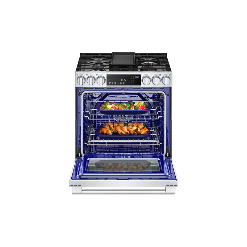 30" 6.3 cu. ft. Smart Slide-in Natural Gas Range with Convection Oven, Stainless Steel